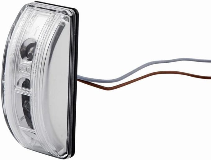 LED Zijmarkeringslicht Geel - 12V - Transparant - Opbouw/Gekleefd - Met 80cm Kabel