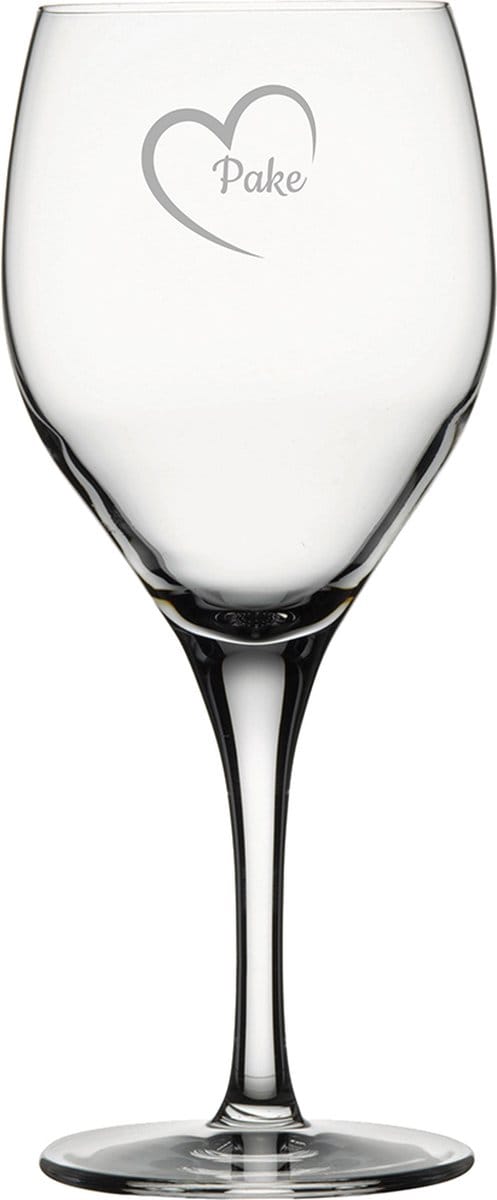 Gegraveerde Rode wijnglas 42,5cl Pake mei hert