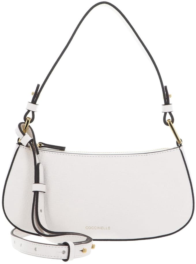 COCCINELLE Leren Schoudertas Avondtas Merveille Mini Bag Blanco Crème