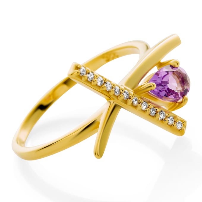 Orphelia 'Charlotte' Dames 925 Sterling Zilveren Ring - Goud ZR-7580/A