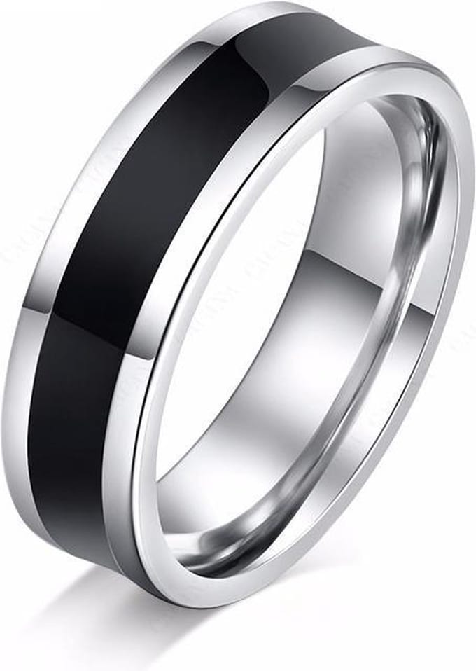 Montebello Ring Scirpus - 316L Staal - Acryl - 6mm  - Maat 60-19mm