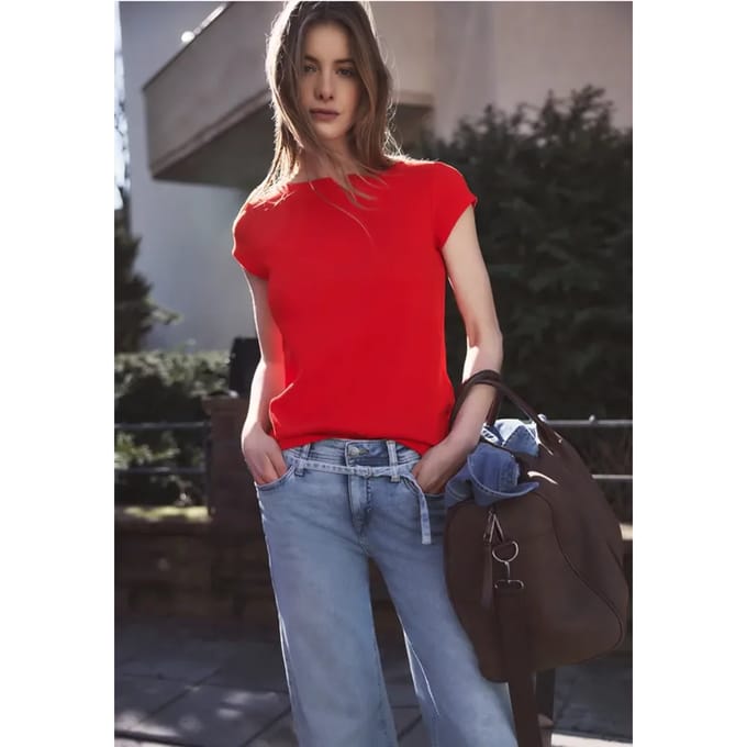 Basic shirt met boothals
