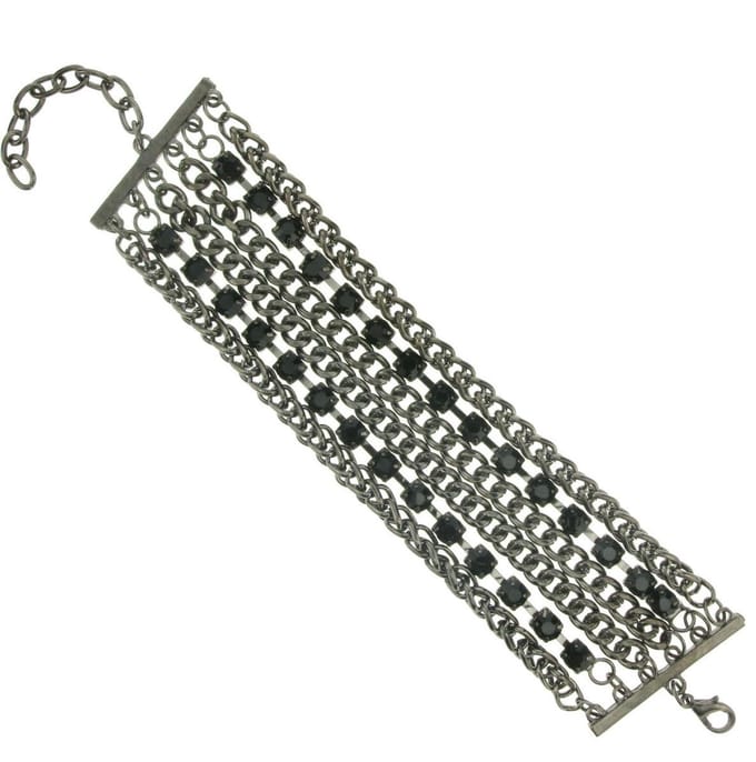Behave - Zwarte armband Shine - avondstijl met glans - 17 cm