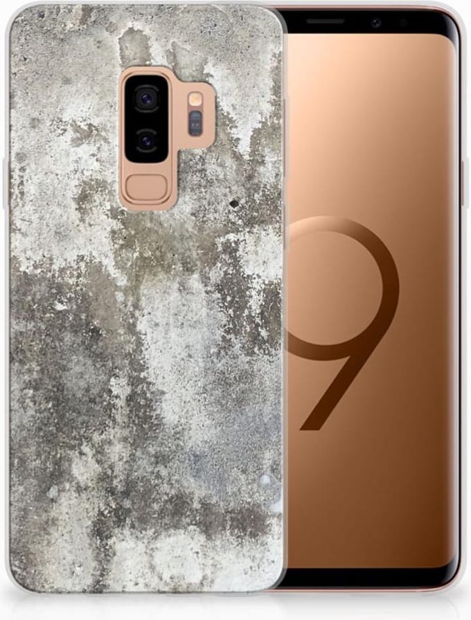 Samsung Galaxy S9 Plus TPU Siliconen Hoesje Beton Print