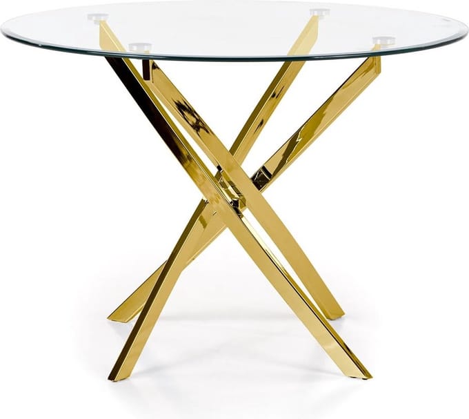 Glazen eettafel Raymond 100 cm breed Goud