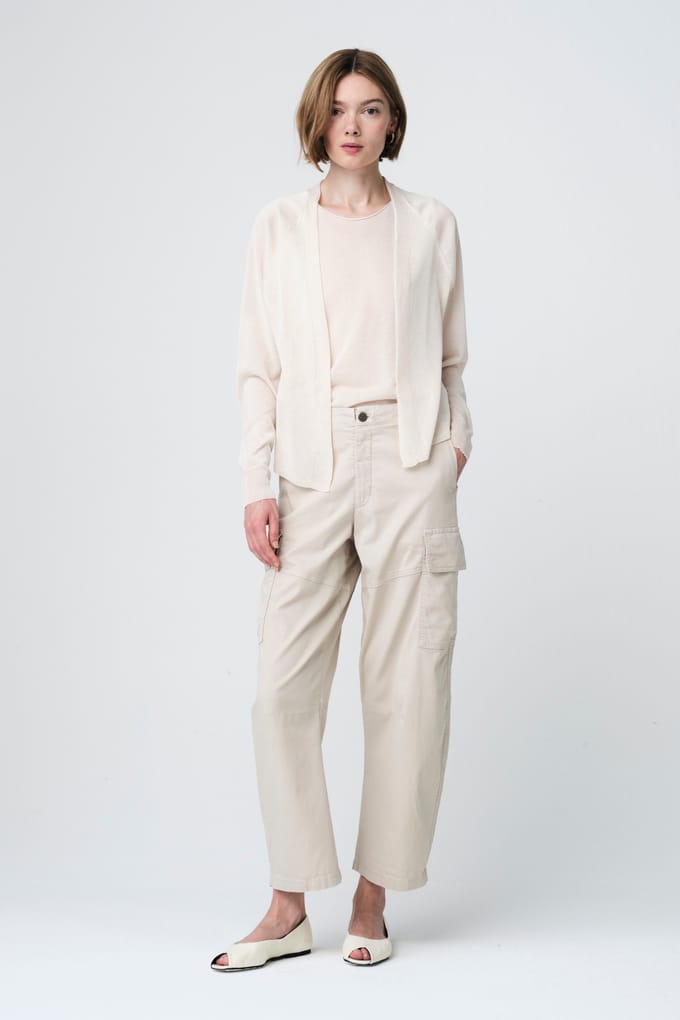 Fine Viscose Cardigan 26023 | Ecru - Ecru / M