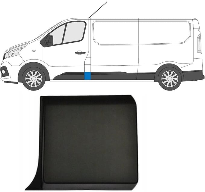 Sierlijst voor stijl voor Opel Vivaro 2014-2019 / Links