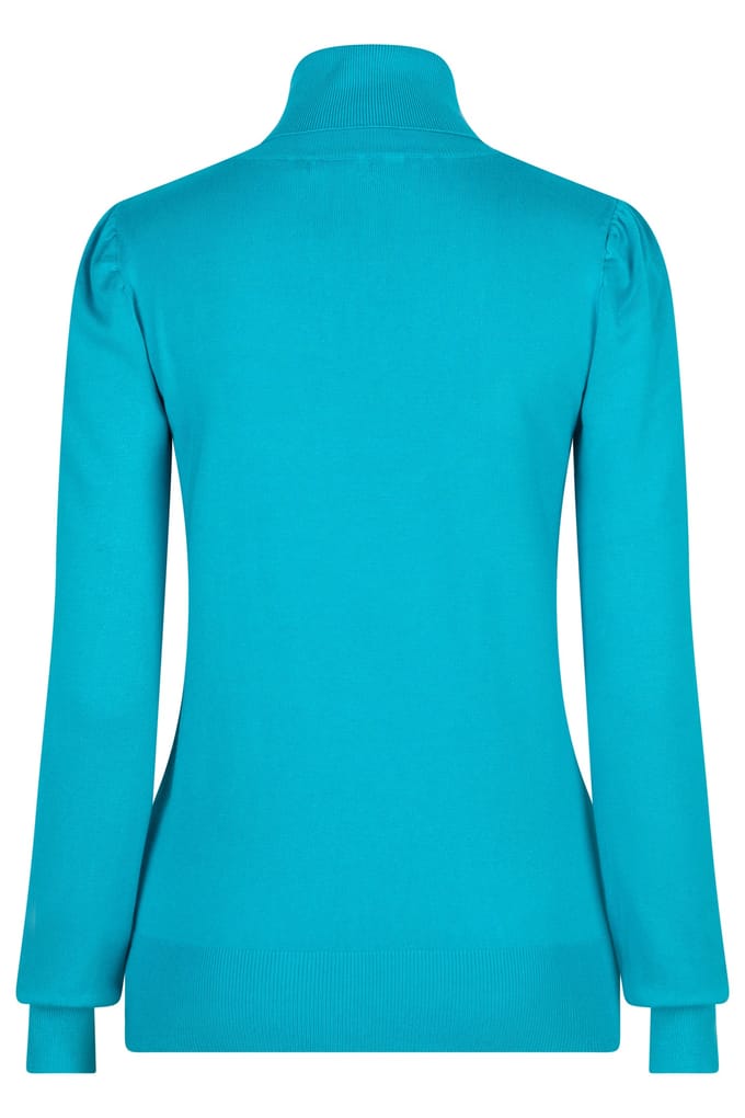EsQualo Sweater Fancy Detail Shldr Basic Knit Peacock Blue Größe: XS | Pullover Outlet | Damen | Blau
