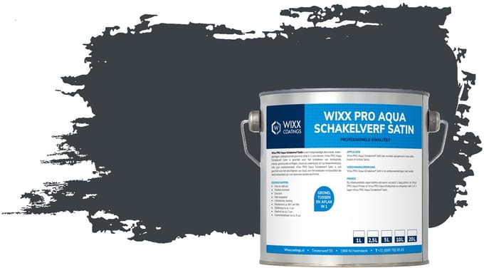 Wixx PRO Aqua Schakelverf Satin - 20L - RAL 7016 | Antracietgrijs