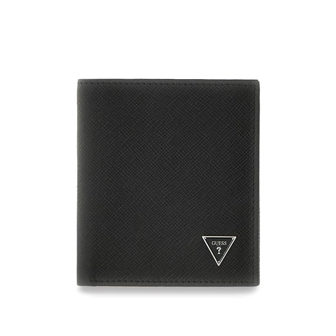 GUESS Leren portemonnee Milano Bifold Wallet Black donkergrijs