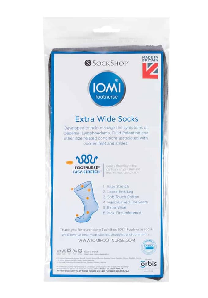 IOMI - Extra brede zachte katoenen oedeemsokken - Roze