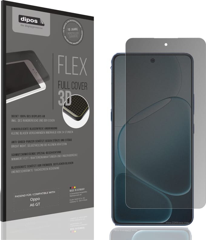 dipos FLEX – Matte Privacy Screenprotector geschikt voor Oppo A6 GT | Volledige Schermbescherming | Case-Friendly