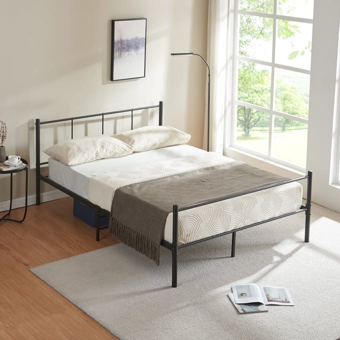 Metalen bedframe Hercules incl. matras zwart 140x200 cm