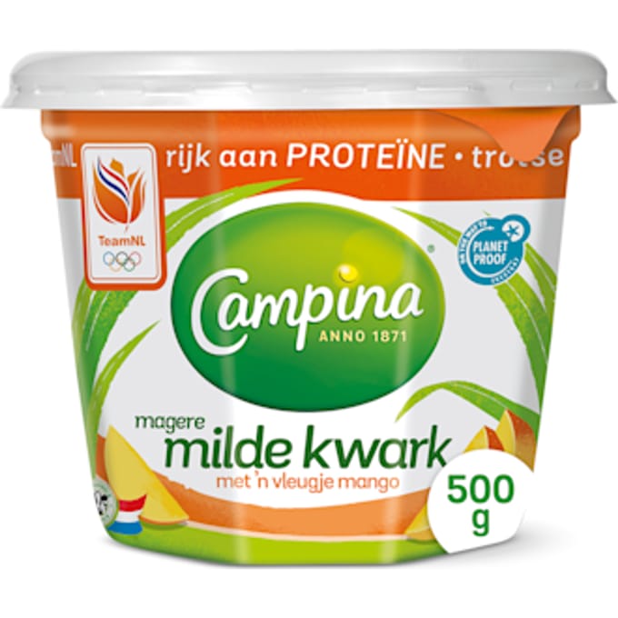 Magere kwark vleugje mango