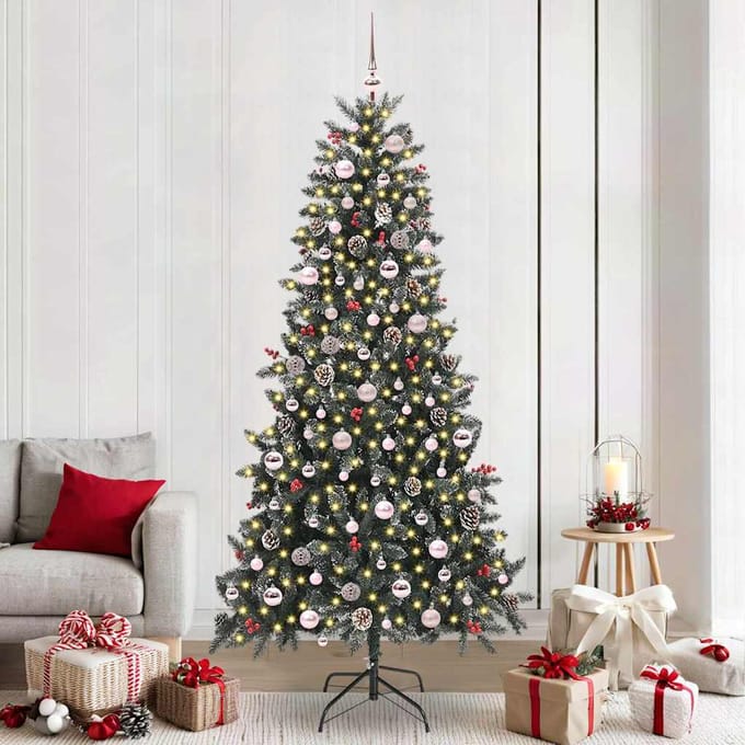 vidaXL - Kunstkerstboom - Groen - 240 - cm - PVC - en - Plastic - en - Staal