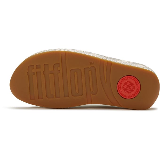 FitFlop Lulu Lux Graphic-Weave Leather Cross Slides WIT - Maat 42