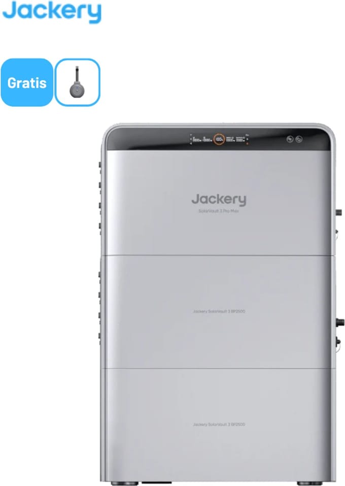 Jackery SolarVault 3 Pro Max - Incl. 2x BP2500 - Thuisbatterij - 7,5 kWh