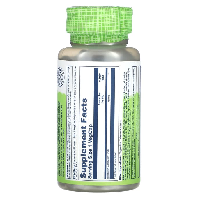 True Herbs, Sarsa, 450 mg, 100 plantaardige capsules