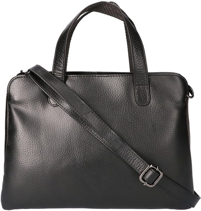 Leather Design Handtas/Schoudertas Nappa Zwart