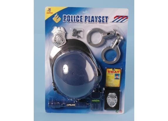 Police playset met helm en zaklamp + accessories