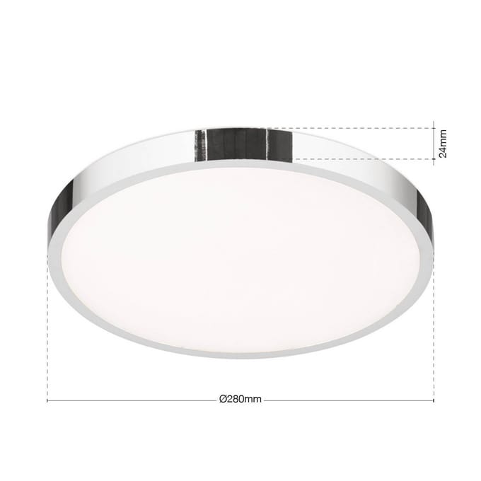 ORION LED plafondlamp Disc, chroomkleurig, Ø 28 cm, CCT, metaal
