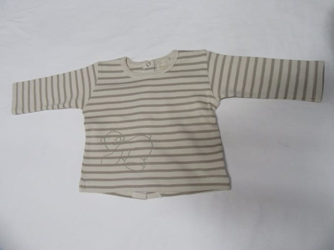 Noukie's - T-shirt met lange mouw- streepje - 6 maand 68