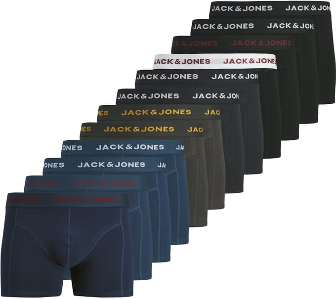 JACK & JONES - JACBOLT SOLID TRUNKS 12 PACK Heren Onderbroek