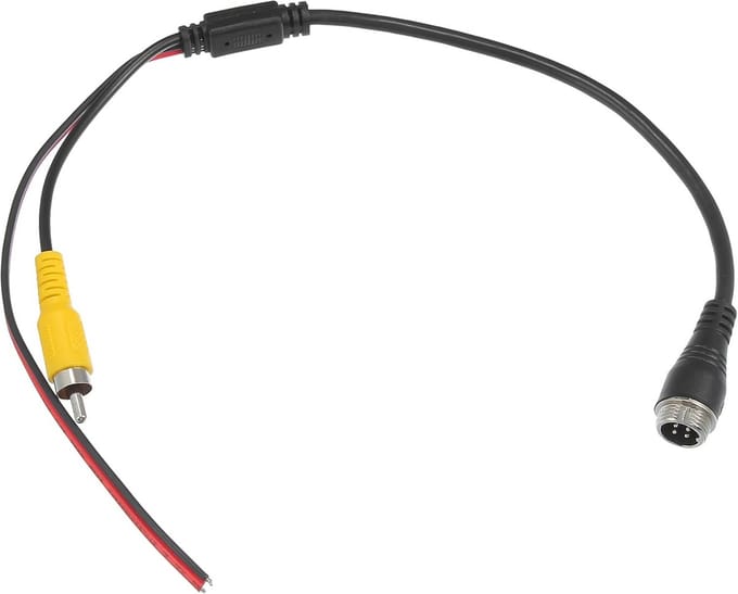 Auto Camera Adapter M12 naar RCA AV Kabel met Triggerdraad voor Monitor
