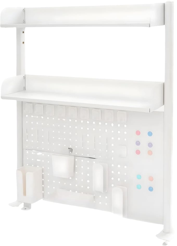 Klembevestigbare Pegboard Organizer – Voor thuiskantoor en knutselen – Multifunctionele bureau-opbergruimte – Wit (80×12,5×95 cm)