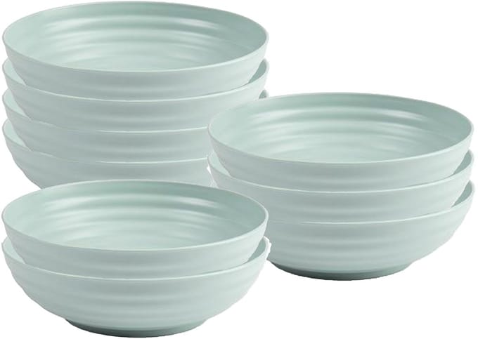 Plasticforte Soepkommen - 8x - D19 x H5.5 cm - groen - kunststof - onbreekbaar - servies