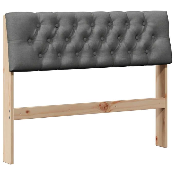 vidaXL Gestoffeerd hoofdbord Donkergrijs 100 cm Massief grenenhout