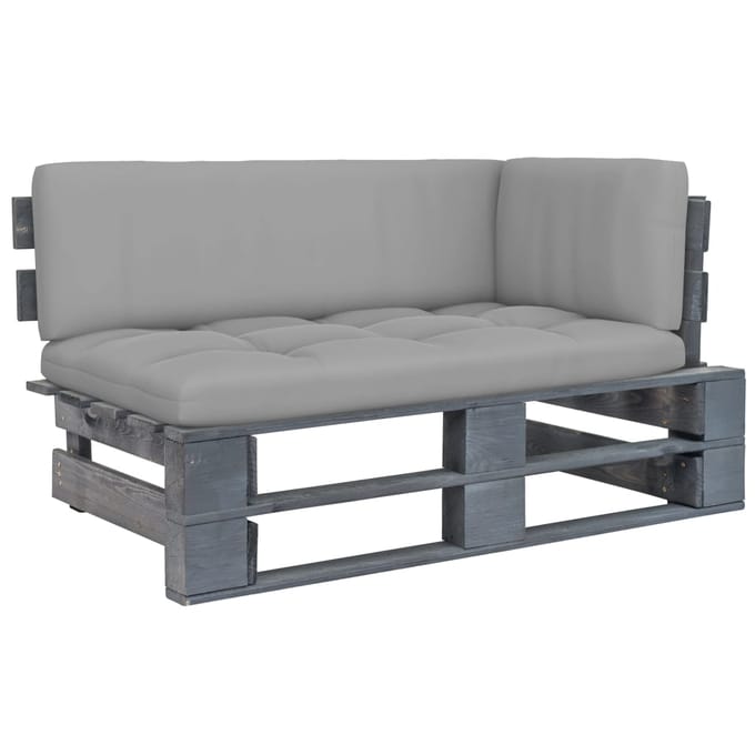 vidaXL - Tuinhoekbank - pallet - geïmpregneerd - grenenhout - grijs