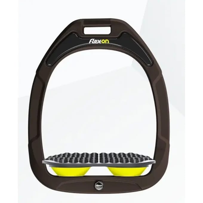 Endurance stijgbeugels Bruin/grijs/geel Flex-On Green Composite