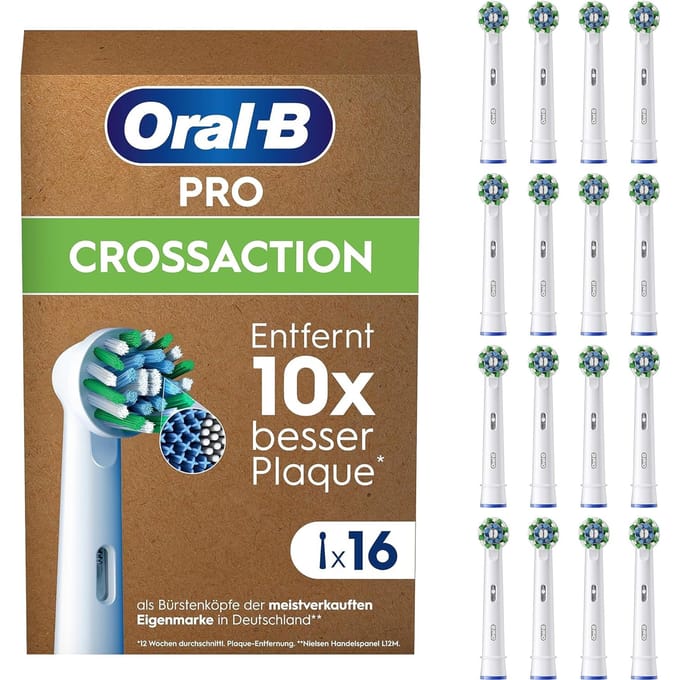 Oral-B Pro Cross Action - Opzetborstels - Met CleanMaximiser Technologie - 16 Stuks