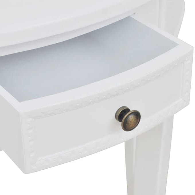 vidaXL - Wandtafel - met - lade - halfrond - wit
