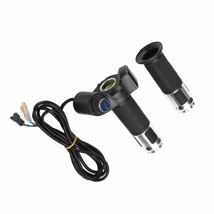 5-draads LED Spanningsdisplay Draaigreep Universeel Voor 12-99V Ebike Scooter(zilver) zilver