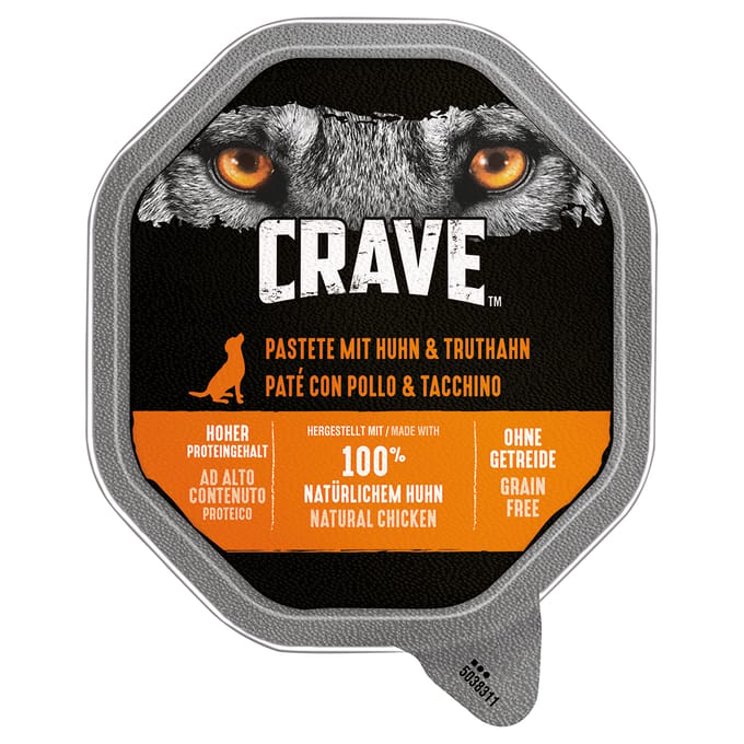 Crave Adult Pastei Hondenvoer  - 7 x 150 g Kip & Kalkoen