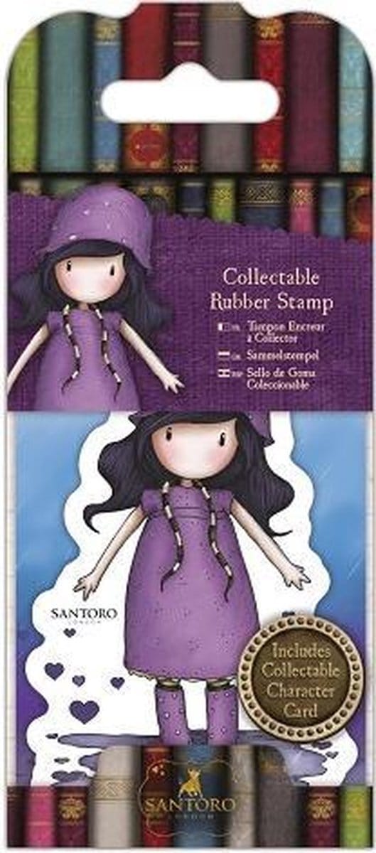 Gorjuss: Collectable Mini Rubber Stamp - Santoro - No. 36 Rainy Daze (GOR 907416)