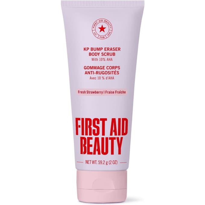 First Aid Beauty KP Bump Eraser Body Scrub with 10% AHA – Fresh Strawberry 56.7g