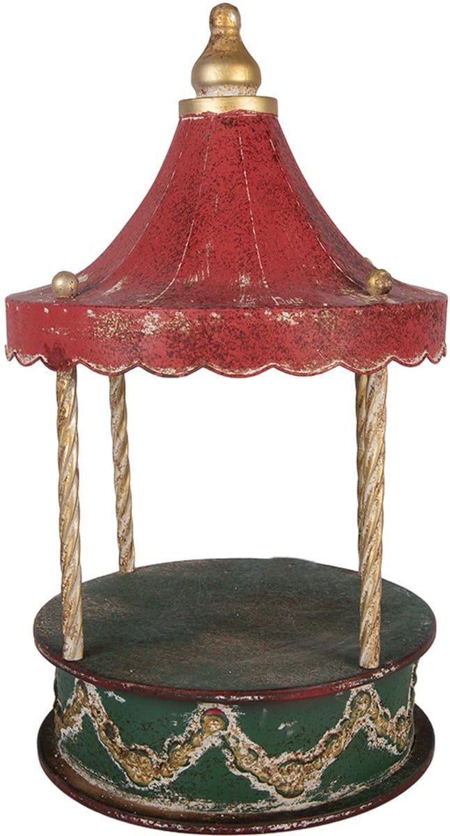Clayre & Eef Kerstdecoratie Beeld Ø 27x48 cm Rood Metaal