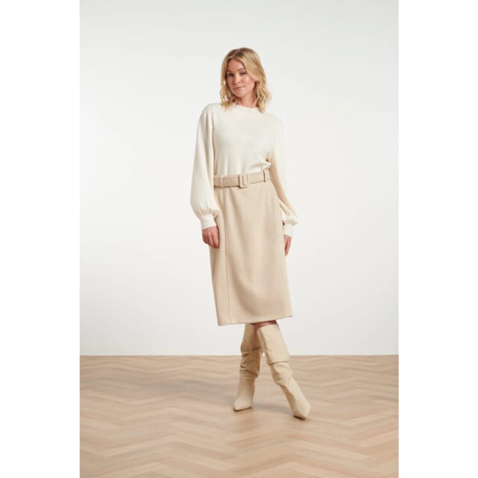 Smashed Lemon Midi rok van geweven stof met visgraatstructuur |