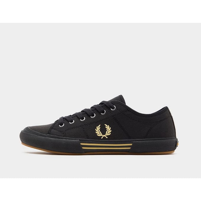 Fred Perry B708 Vintage Tennis Canvas Heren Zwarte/Champagne Sneakers