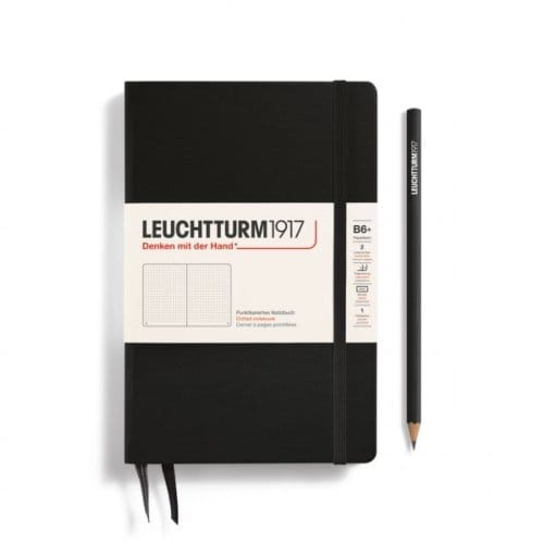 Leuchtturm1917 notitieboek, hardcover, paperback (b6+), dotted, zwart