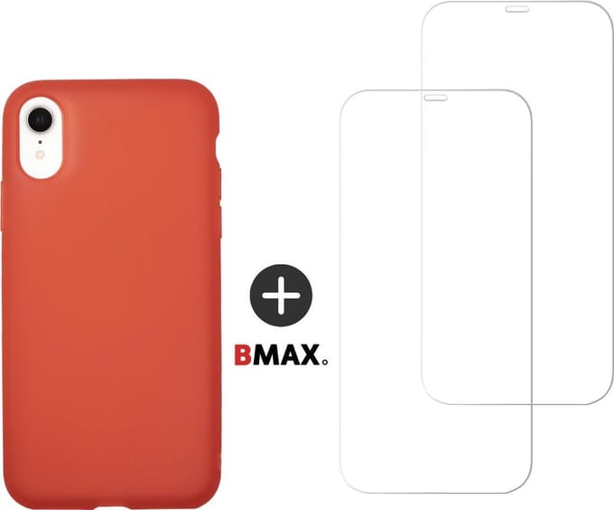 BMAX Telefoonhoesje geschikt voor iPhone 11 Pro - Latex softcase hoesje rood - Met 2 screenprotectors