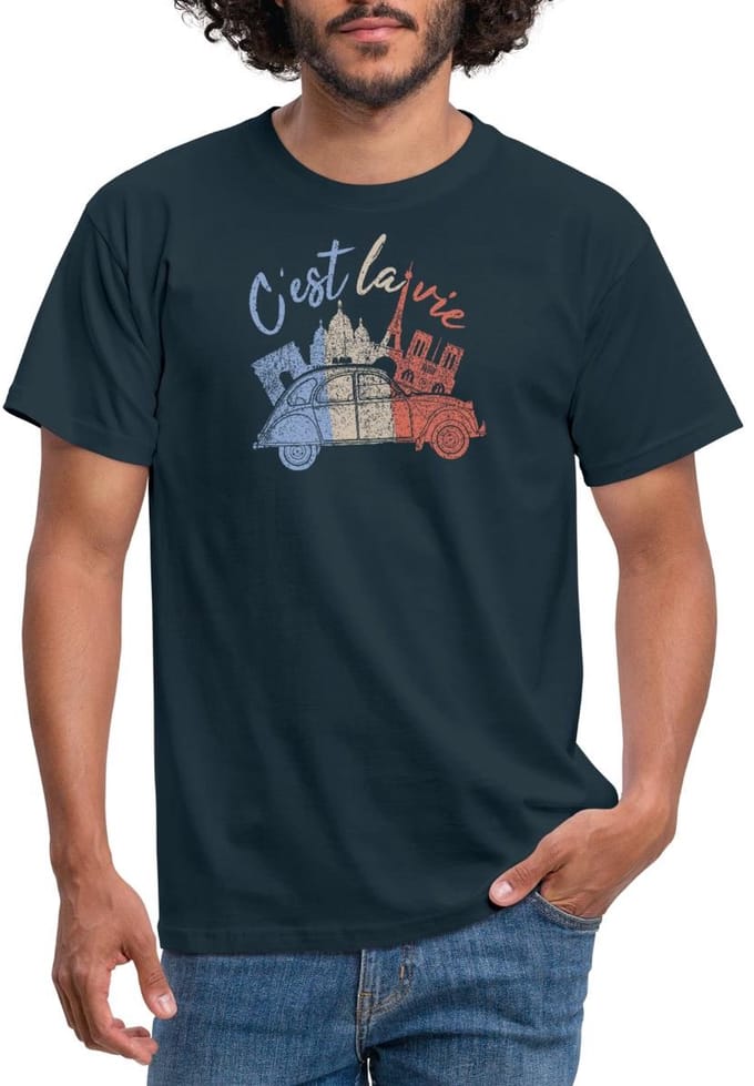 Citroën 2CV C'est La Vie Slogan T-Shirt Heren