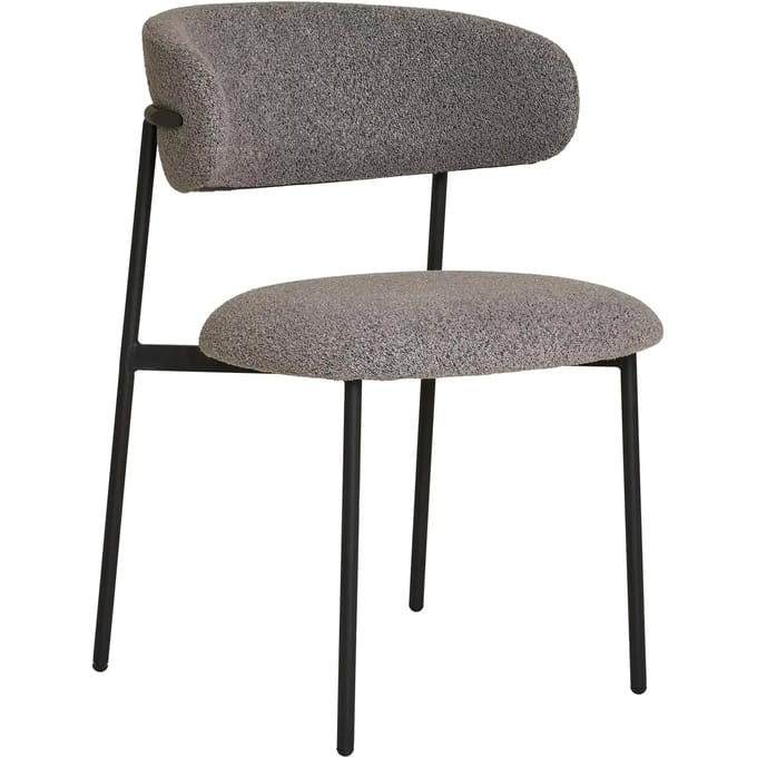 House Nordic Eetkamerstoel Mira Bouclé Lichtgrijs