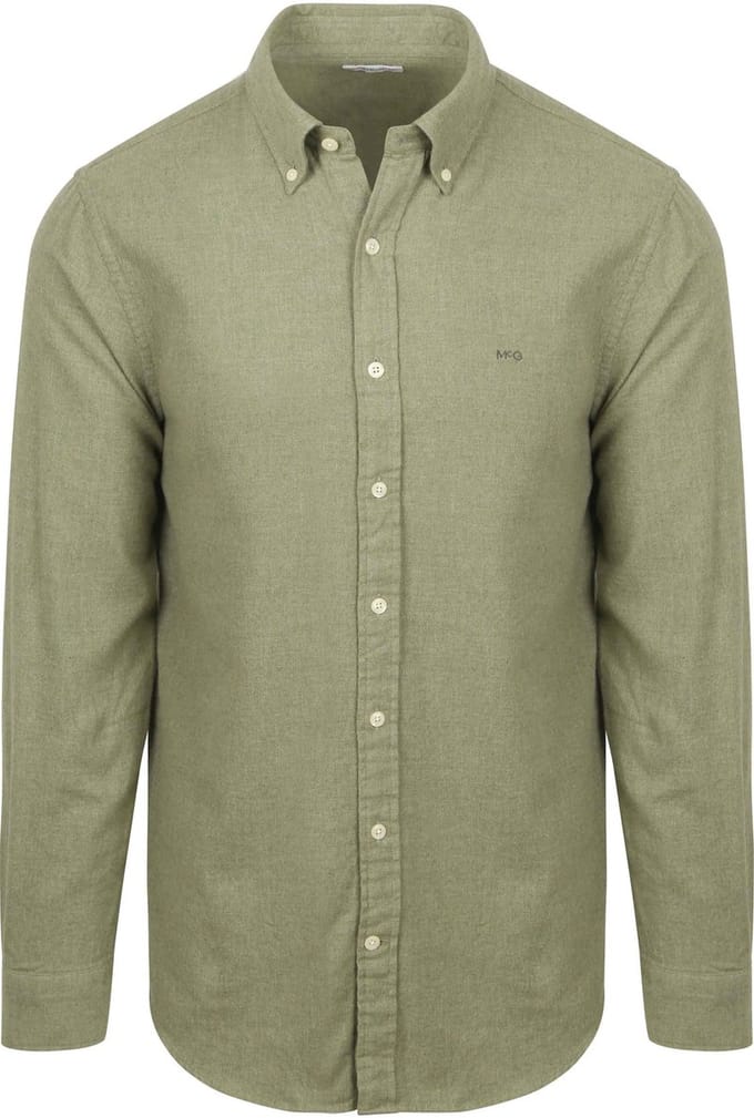 McGregor Overhemd Flanel Melange Sage Groen - Maat S - Heren - Overhemden Casual