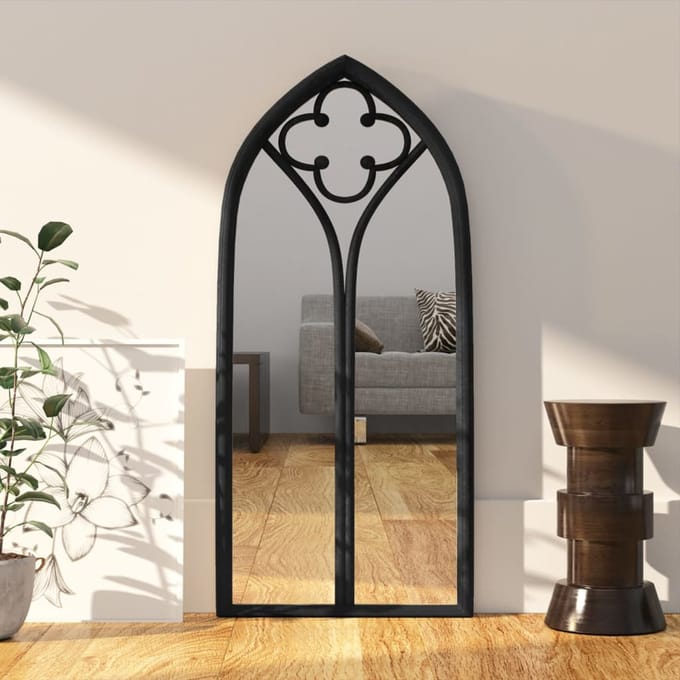 Miroir Noir 100x45 cm Fer pour Usage Intérieur