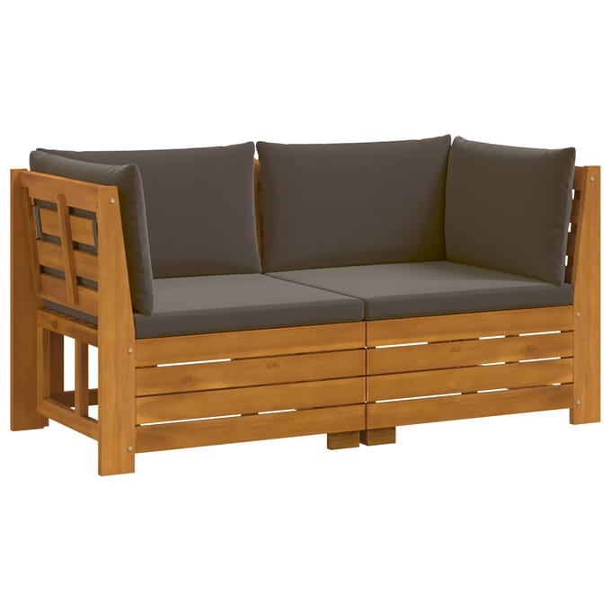 vidaXL - 2 - st - Buiten - bank - set - Massief - Acacia - Hout - Bruin