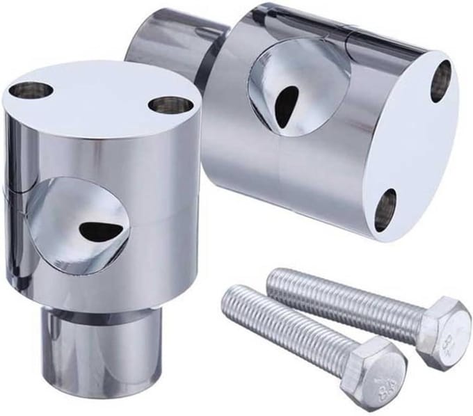 Stuurverhogers Motorfiets - Stuur Riser Set - Comfortabel Rijden - Aluminiumlegering Constructie - 25 Mm Diameter - Zilverkleurig
